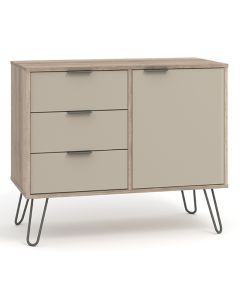 Augusta Small Wooden 1 Door And 3 Drawers Sideboard In Driftwood