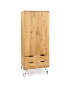 Augusta Wooden 2 Doors And 2 Drawers Wardrobe In Pine