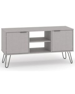Augusta Wooden TV Stand In Grey With 2 Doors And 1 Shelf