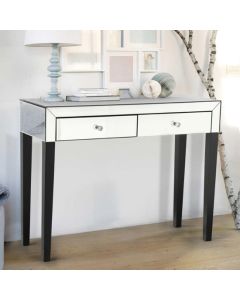 Augustina Mirrored Wooden Dressing Table With 2 Drawers