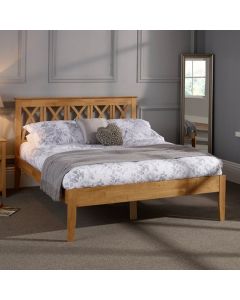 Autumn Wooden King Size Bed In Honey Oak