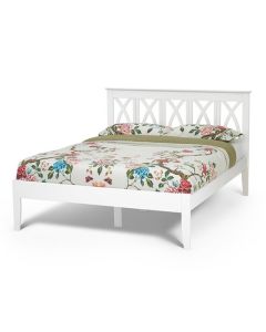 Autumn Wooden King Size Bed In Opal White