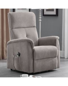 Ava Chenille Fabric Rise And Recliner Chair In Taupe