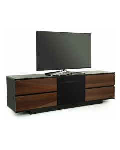 Avitus Ultra Wooden TV Stand In Black High Gloss With 4 Walnut Drawers