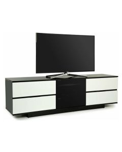 Avitus Ultra Wooden TV Stand In Black High Gloss With 4 White Drawers