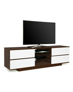 Avitus Ultra Wooden TV Stand In Walnut With 4 White Drawers