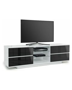 Avitus Ultra Wooden TV Stand In White High Gloss With 4 Black Drawers