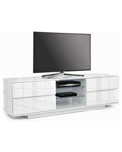 Avitus Ultra Wooden TV Stand In White High Gloss With 4 Drawers