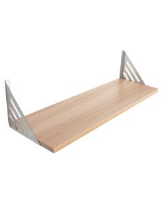 Avon Large Wooden Wall Shelf With Metal Support In Oak