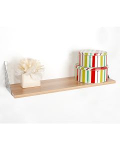 Avon Small Wooden Wall Shelf With Metal Support In Oak