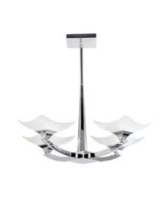 Ayres 4 Lights Scavo Glass Semi Flush Ceiling Light In Chrome