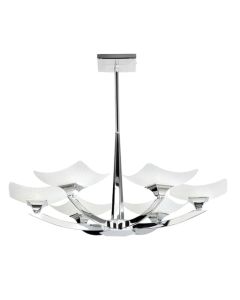 Ayres 6 Lights Scavo Glass Semi Flush Ceiling Light In Chrome