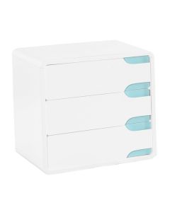 Badini Wooden Chest Of Drawers In White Matt Gloss With 3 Drawers