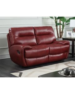 Bailey Recliner LeatherGel And PU 2 Seater Sofa In Wine Red