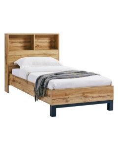 Bali Wooden Single Bed In Oak With Bookcase Headboard