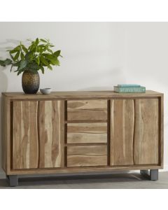 Baltic Extra Large Wooden 2 Doors And 3 Drawers Sideboard In Oak