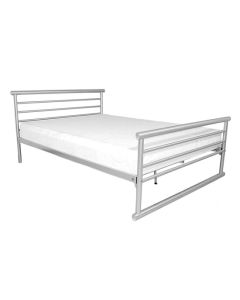 Bambi Metal Double Bed In Silver