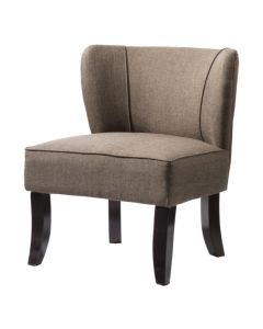 Bambrook Fabric Chair In Beige With Dark Brown Wooden Legs