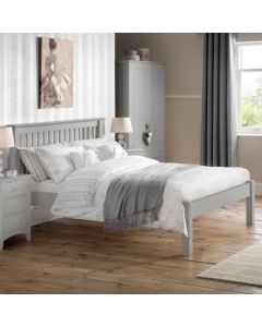 Barcelona Low Foot End Wooden Double Bed In Dove Grey