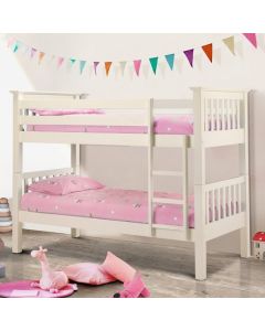 Barcelona Wooden Bunk Bed In Stone White