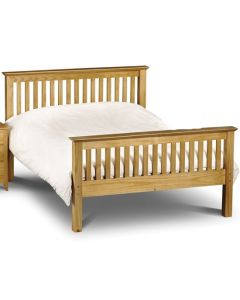 Barcelona Wooden High Foot End King Size Bed In Pine