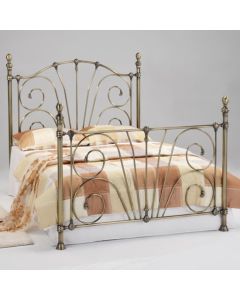 Beatrice Metal King Size Bed In Antique Brass