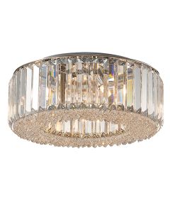 Belgravia 5 Bulbs Flush Ceiling Light In Crystal