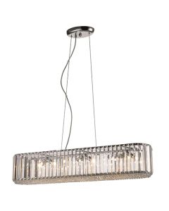 Belgravia 6 Bulbs Rectangular Ceiling Pendant Light In Chrome And Clear