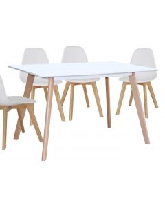 Belgium Large Wooden Dining Table In White