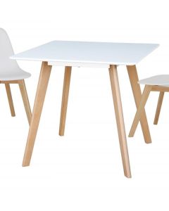 Belgium Small Wooden Dining Table In White