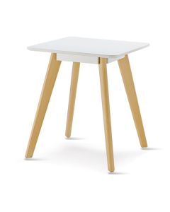Belgium Square Wooden Lamp Table In White