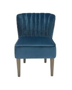 Bella Velvet Bedroom Chair In Midnight Blue