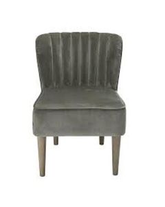 Bella Velvet Bedroom Chair In Steel Grey