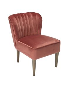 Bella Velvet Bedroom Chair In Vintage Pink