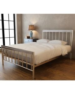 Bellini Metal King Size Bed In Silver