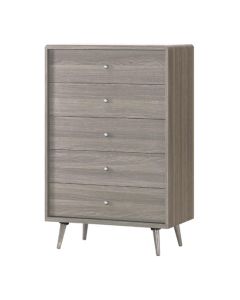 Belvoir Wooden Chest Of Drawers In Grey Oak With 5 Drawers