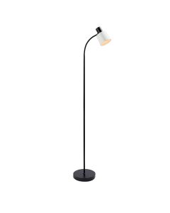 Ben Task Floor Lamp In Matt Black And White