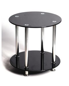 Benton Glass Lamp Table In Black