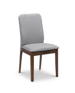 Berkeley Grey Linen Dining Chair In Walnut Wooden Frame