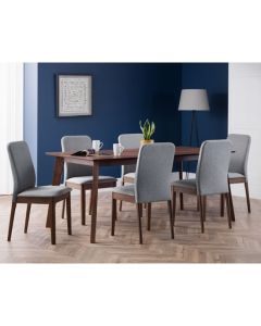 Berkeley Wooden Dining Table In Walnut With 6 Chairs