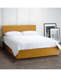 Berlin Fabric Ottoman Double Bed In Mustard