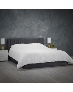 Berlin Velvet Upholstered Double Bed In Silver
