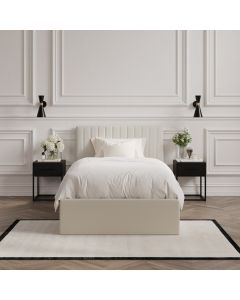 Berlin Ottoman Weave Fabric Single Bed In Milk