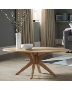 Bexley Round Wooden Coffee Table In Oak