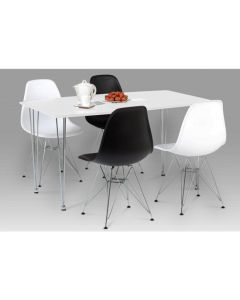 Bianca Wooden Dining Set In White High Gloss With 4 Chairs