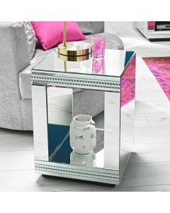 Biarritz Cube Mirrored Lamp Table