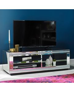 Biarritz Mirrored TV Unit With Shelves