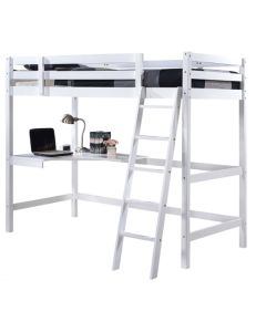 Biken Wooden Study Bunk Bed In White