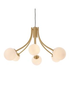 Bloom 6 Lights Opal Glass Sphere Shades Ceiling Pendant Light