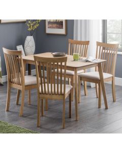Boden Wooden Dining Table In Biscuit With 4 Ibsen Chairs